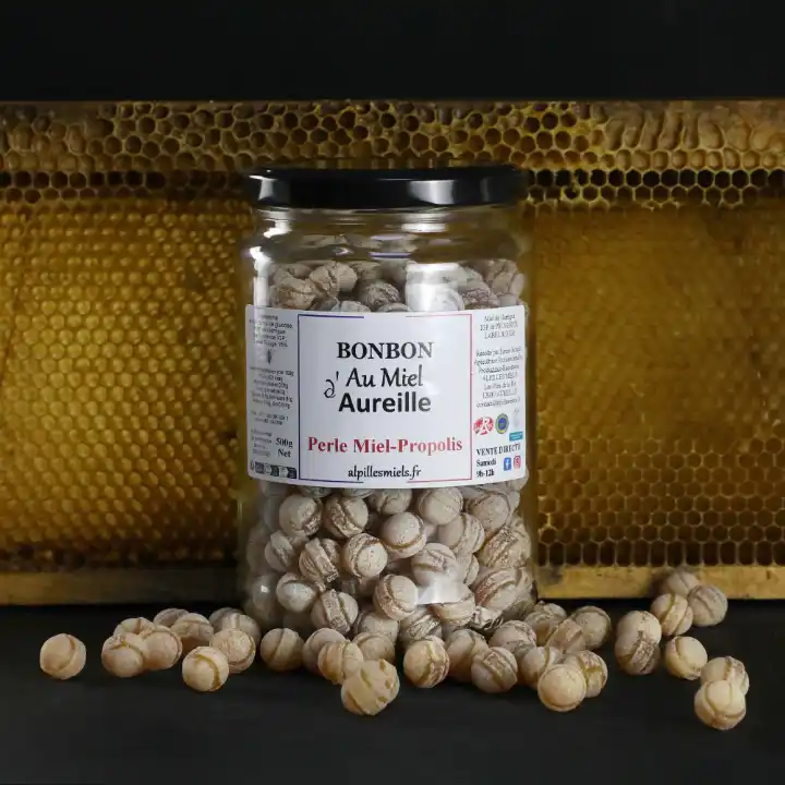 Bonbon au miel d'Aureille perle miel propolis miel igp de provence label rouge alpilles miels