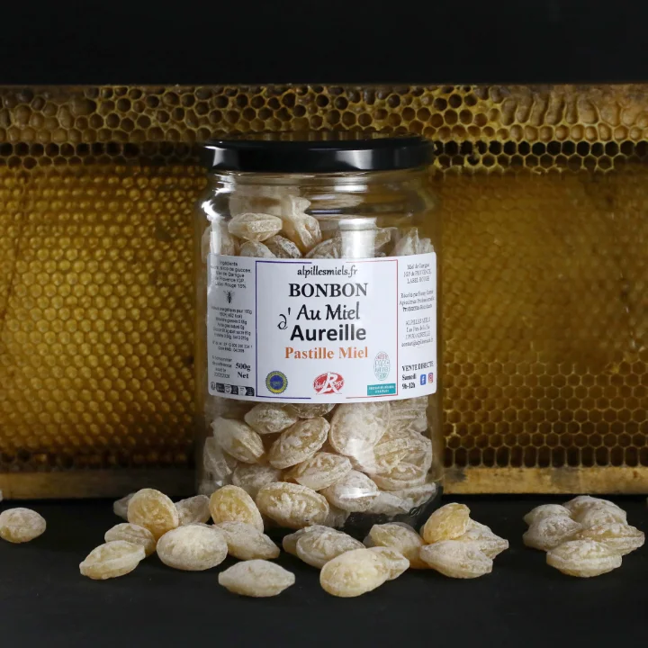 Bonbon au miel d'Aureille pastille dure miel igp de provence label rouge alpilles miels